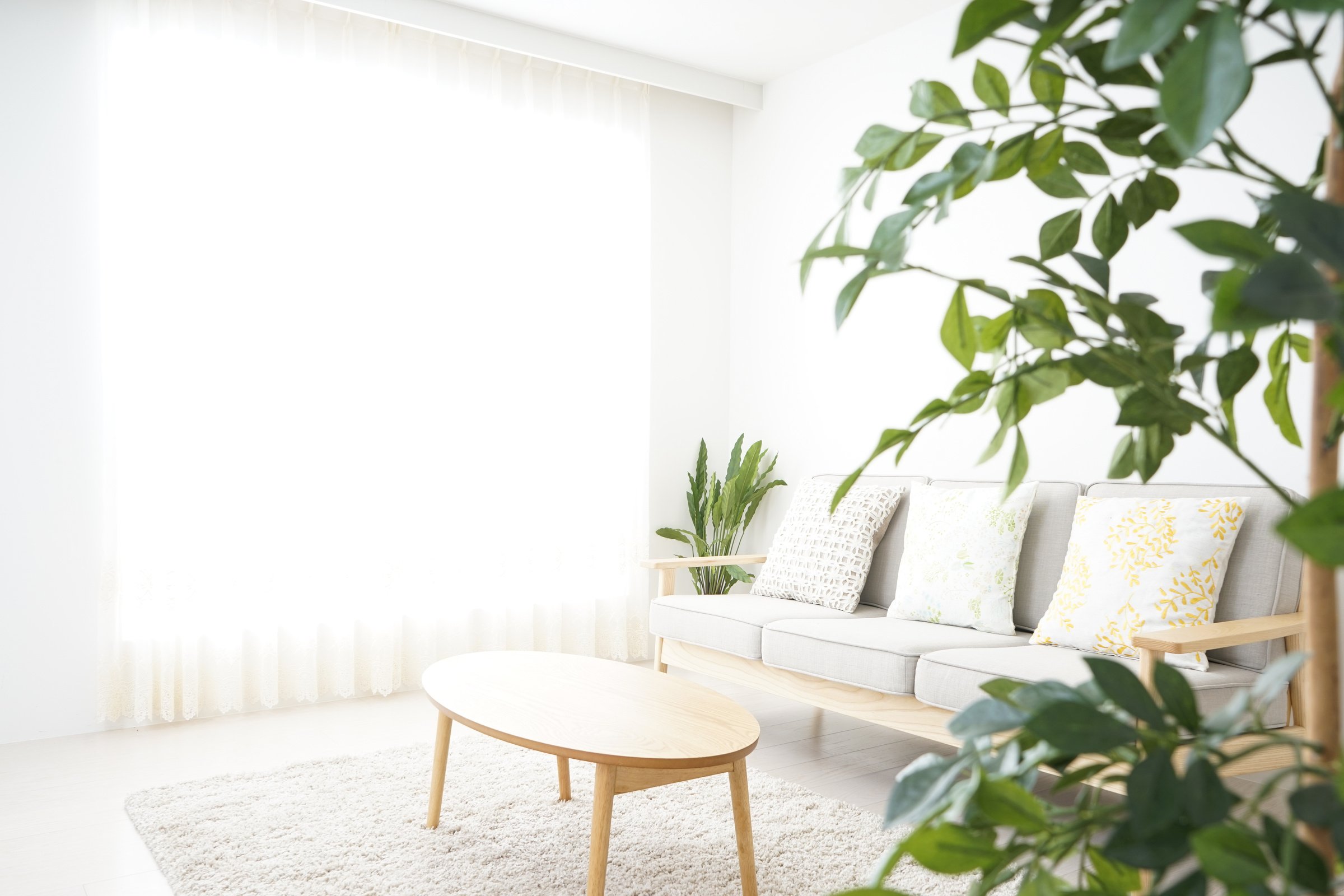 White living room